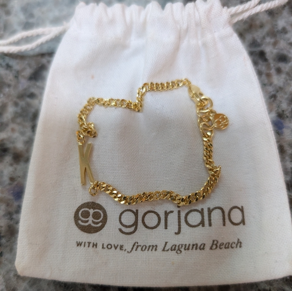 Gorjana Gold Letter K Charm Bracelet